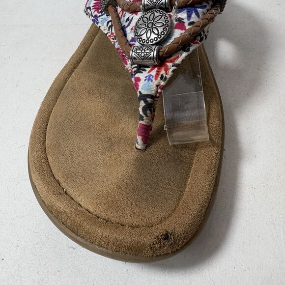 Minnetonka Sandals Womens Size 7 Silverthorne Slip On Wedge Thong Flip Flop G1 - Picture 5 of 11